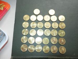 Монеты 10руб  гвс комплект 55шт 