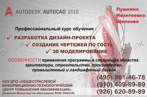 Курсы по изучению AutoCAD Ивантеевка -Пушкино - Щелково