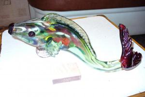 Продам статуэтку рыба цветное стекло СССР