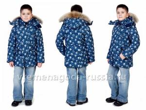 Зимняя детская куртка на пуху для мальчика «АЛЯСКА МОРСКИЕ ВОЛКИ»