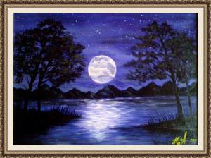 Продам картину "Лунная дорожка", размер 30*40, масло, холст на картоне.Авторская работа. Картина покрыта художественным лаком. Стоимость 3500 рублей.
