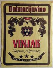 Этикетка. Коньяк "Vinjak". Югославия. 1970-е годы