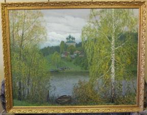Картина На Волге, художник П.М.Гречишкин