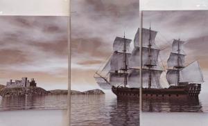 Картина "Корабль" из трёх частей