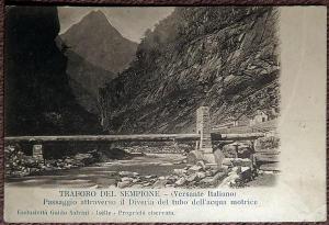 Антикварная открытка "Тоннель Симплона. Итальянская сторона" (Италия)