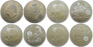 Испанские серебряные монеты - 30 евро