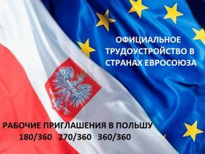 Рабочие приглашения Польша, визы типа D, работа в Европе