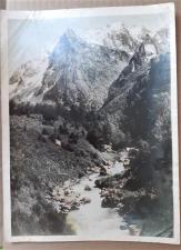 Фото открытка Кавказ Домбай Ульген 1954 год 18 х 24 см Артель "Художпром" тир. 500