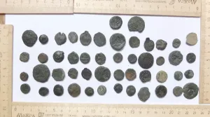 Монеты античные,Боспорское царство,медь, коллекция 50 шт