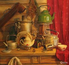 Картина "Натюрморт с чайниками"Ильясов Т.М.