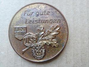 Медаль "Fur gute Leistungen". GDR GST FDJ.