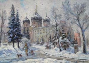 Зима в Москве. Усадьба Измайлово 50х70, холст, масло, 2022