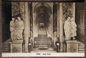 Антикварная открытка "Рим. Святая лестница Латеранского дворца". Италия