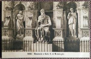 Антикварная открытка "Рим. Гробница Юлия Второго. Статуя Моисея". Италия