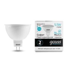 Лампа gauss led elementary mr16 gu5.3 5.5w 450lm 4100к