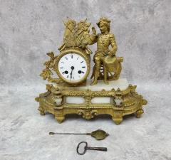 Часы бронзовые настольные Барабанщик, рабочие, с боем, Европа, 19 век