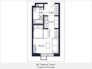 Продается просторная 1-комн. квартира-студия в новом жилом комплексе, рядом с метро