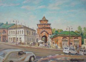 Коломенский Кремль. Пятницкие ворота 40х55, холст, масло, 2022
