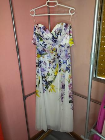 Цветочное длинное платье с разрезом