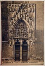 Антикварная открытка "Франкфуртский собор. Северный портал". Германия