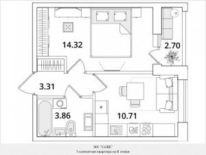 Продается 1-комнатная квартира с отделкой в новом жилом комплексе, недалеко от метро