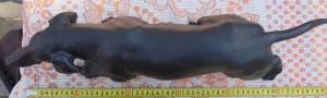 Чугунная статуэтка собака породы Такса, большая, Касли