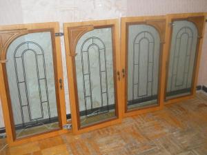 Дверцы для мебельной стенки, стекло-витраж (4 шт)