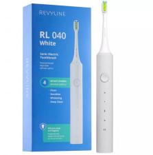 Белая зубная щетка Revyline RL 040 с мощной батареей и насадкой