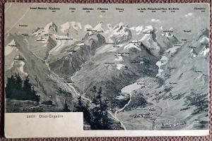 Антикварная открытка "Узкоколейка Brunigbahn. Брюнигбан. Бриенцское озеро и долина Хаслитал". Швейцария