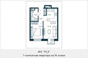 Продается однокомнатная квартира в новом жилом комплексе, у метро