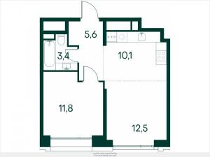Продается 1-комнатная квартира в новом жилом комплексе, у метро