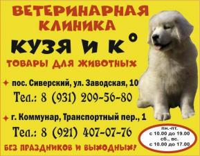 "Кузя и К", ветеринарные клиники в Сиверском и в Коммунаре