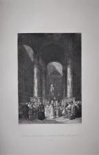 Старинная гравюра: «Интерьер кафедрального Успенского Собора в Москве». Лондон, 1830-е гг.