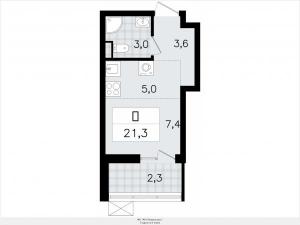 Продается просторная 1-комнатная квартира-студия с отделкой в новом жилом комплексе