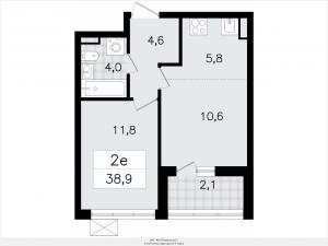 Продается просторная 2-комн. квартира с европланировкой с отделкой в новом жилом комплексе
