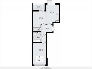 Продается просторная двухкомнатная квартира с отделкой в новом жилом комплексе