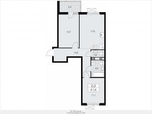 2-комнатная квартира с отделкой в новом жилом комплексе