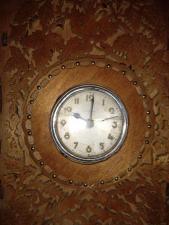 Часы настольные швейцарские Mauthe, в резном русском корпусе, русский стиль, начало 20го века