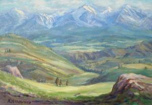 Алтайские горы. Вид на Актру 35х50, холст, масло, 2023