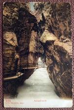 Антикварная открытка "Ущелье Ааре". Швейцария.