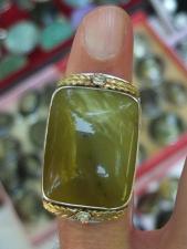 Перстень серебряный с зелёным гранатом , гидрогроссуляром
