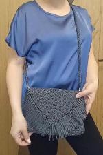 Вязаная сумка женская из полиэфирного шнура крючком