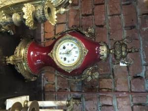 Часы бронза, фарфор, старинные, Европа, рабочие