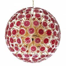 Murano Red Disco Glass Sputnik Chandelier Vistosi От Lalume