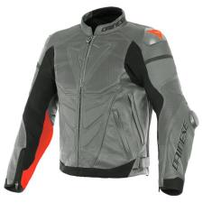 Куртка кожаная Dainese Super Race Perf. Charcoal-Gray/Ch.-Gray/Fluo-Red 50