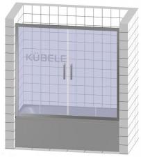 Шторка в ванну Kubele DE019PR4 90x270x150 см, стекло матовое 6 мм, профиль хром матовый