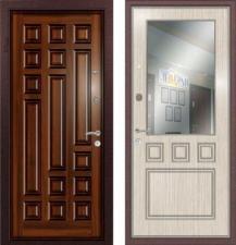 Дверь входная (стальная, металлическая) Ле-Гран (Легран) Массив + МДФ с зеркалом Греция quot;Беленый дубquot; Kale252 + Kale257