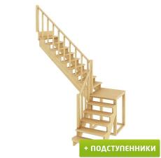 Деревянные лестницы ProfiHobby Лестница К-002м/2 Л c подступенками сосна (6 уп)