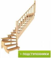 Деревянные лестницы ProfiHobby Лестница К-001м/7 П c подступенками сосна (6 уп)