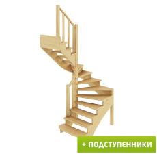 Деревянные лестницы ProfiHobby Лестница К-003м/2 Л с подступенками сосна (6 уп)